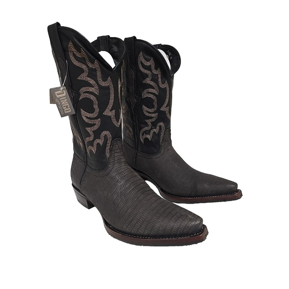 Dingo Men's DI 107 The Duke Snip Leather Pull On Western Boot Black Size 10 EW